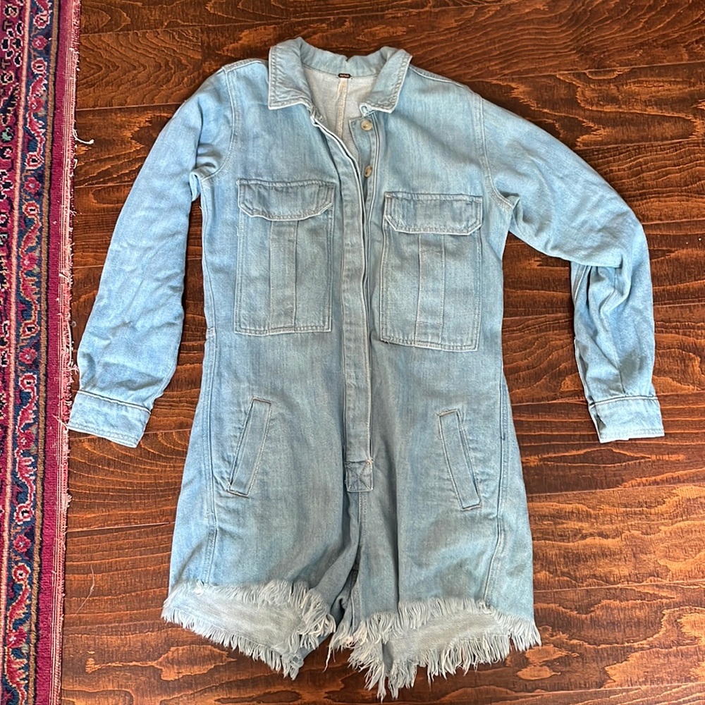 Free People Denim Romper